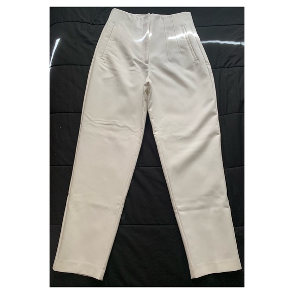 ZARA HIGH WAISTED TROUSERS NEW WITHOUT TAGS SIZE S WHITE PANTS HIGH WAISTED c - Picture 1 of 14